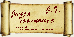 Janja Tošinović vizit kartica